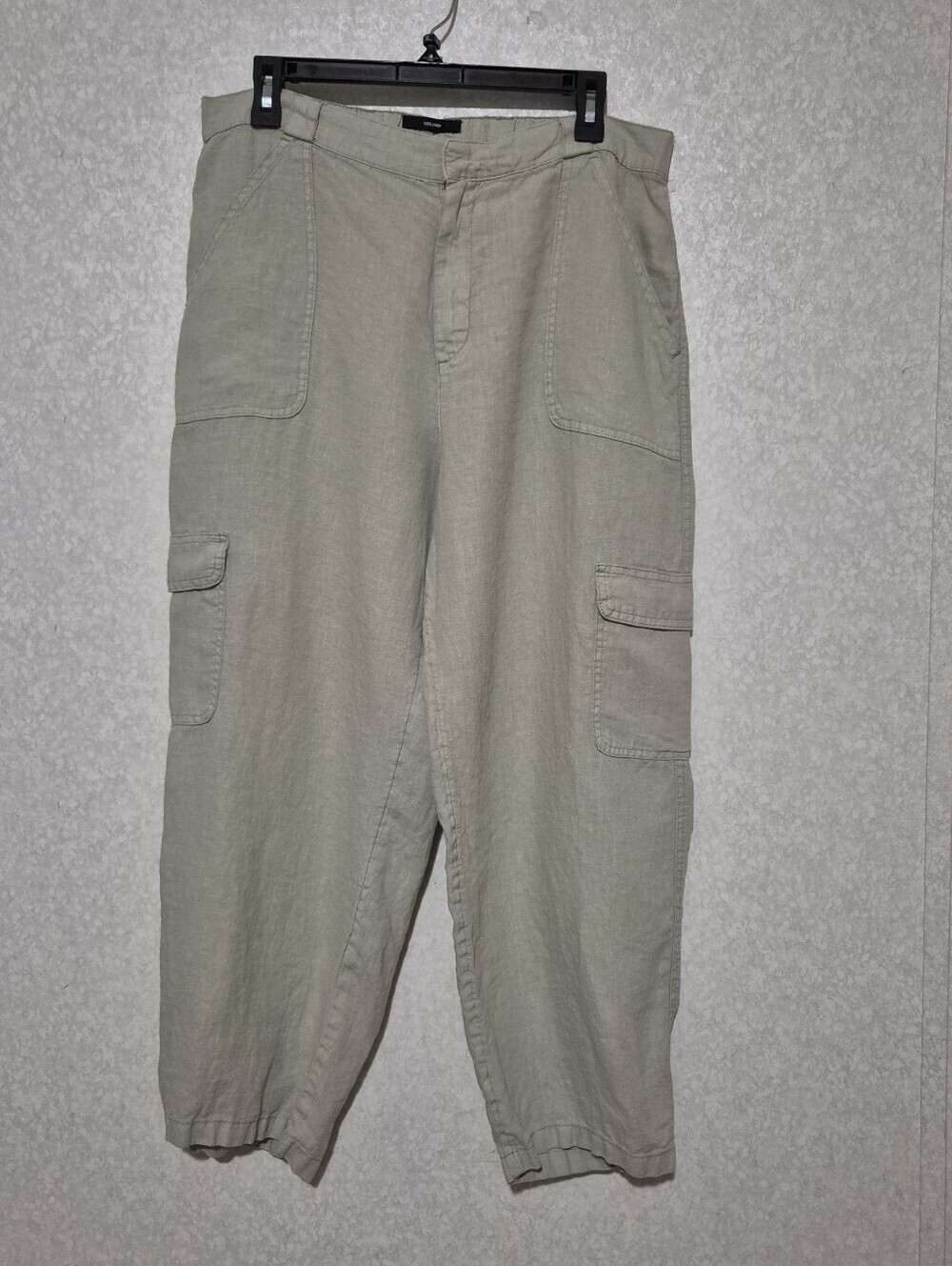 Nicole Miller Light Green 100%Linen Cargo Pants...Size:XL.